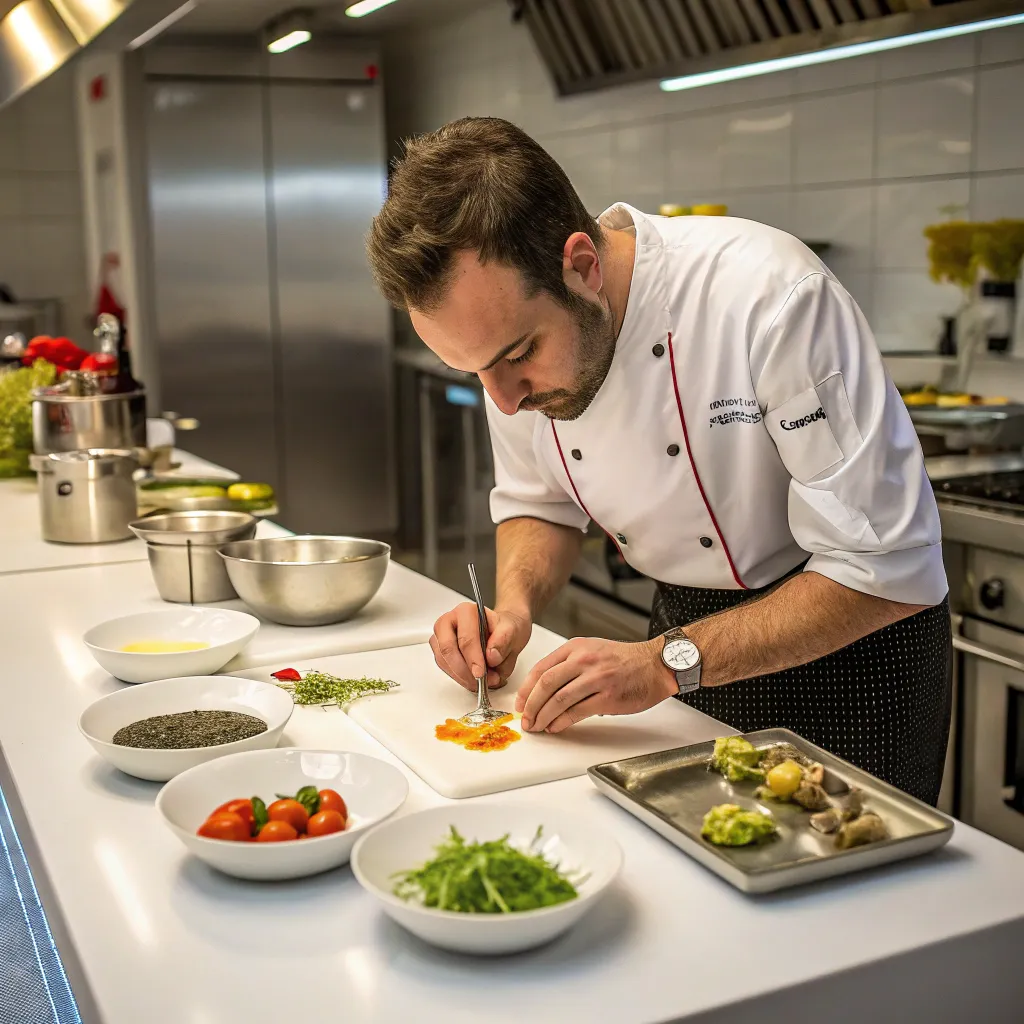 Chef preparing a dish